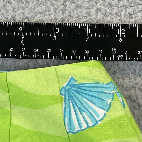 Lilly Pulitzer Skirt 0P Beachy Seashell Crab Print A-Line Skirt Green Blue VTG - Picture 8 of 11